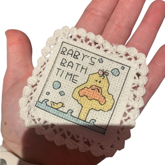 Handmade Cross Stitched Baby Milestone Cards - Picture 6 of 6